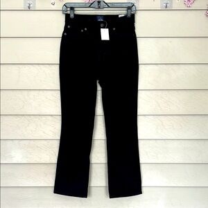 J.Crew mid rise flare crop signature stretch, black jeans, size 25